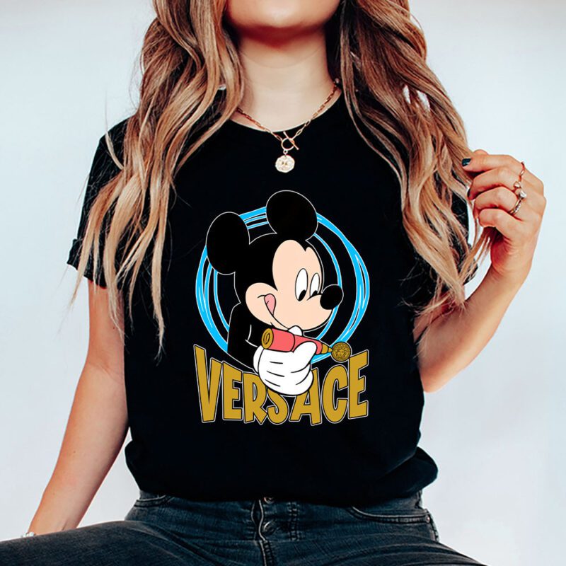 Mickey Mouse Versace Unisex T Shirt Cotton Tee TAT8312 5