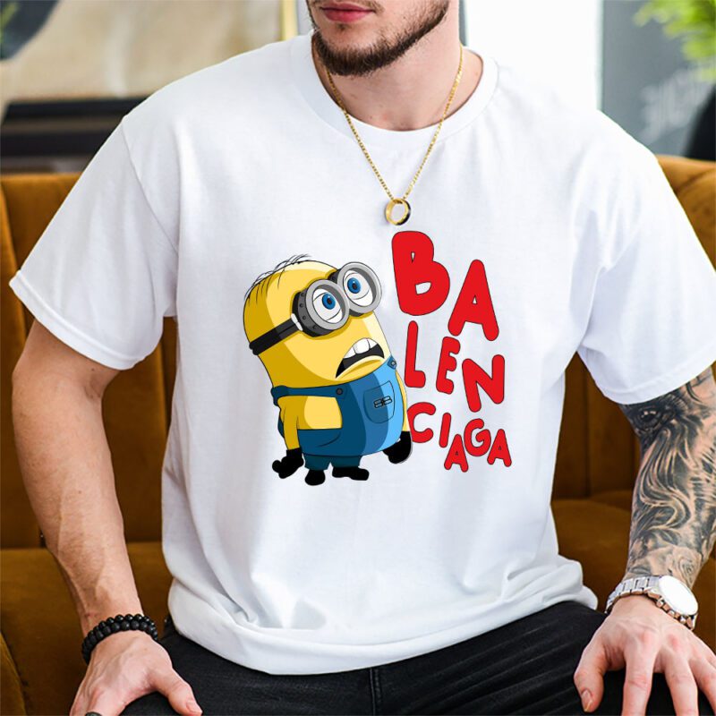 Minions Despicable Me Balenciaga Brand Unisex T Shirt Cotton Tee TAT6308 1