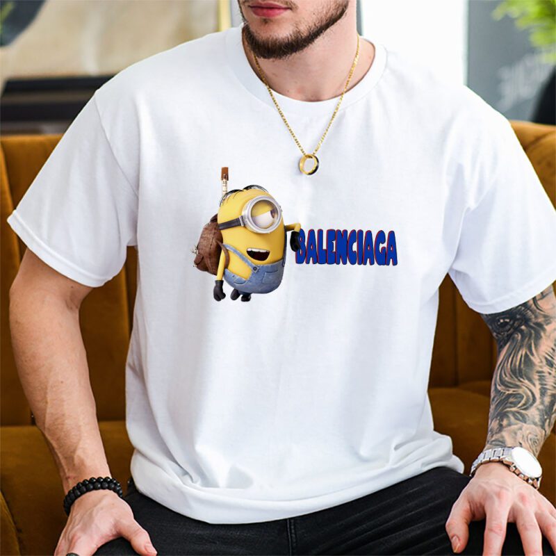 Minions Despicable Me Balenciaga Brand Unisex T Shirt Cotton Tee TAT6315 1