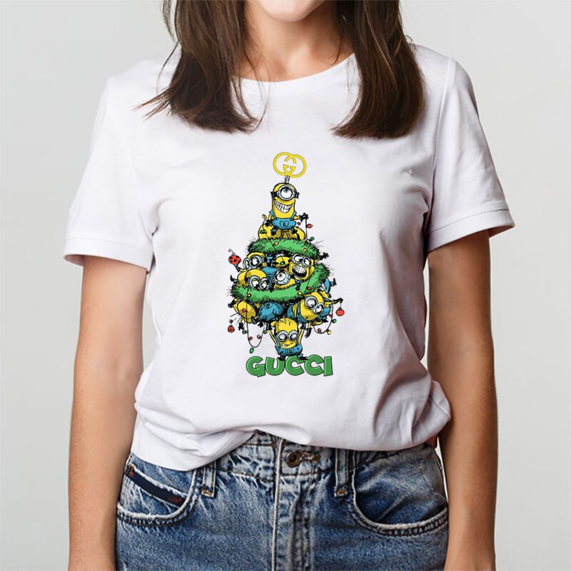Minions Despicable Me Christmas Gucci Brand Unisex T Shirt Cotton Tee TAT6326 3