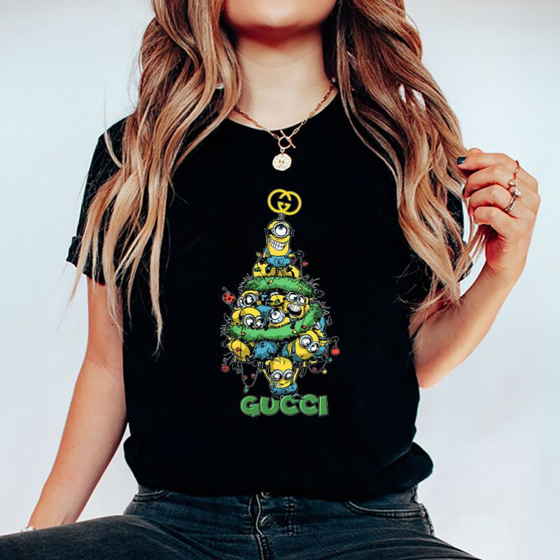 Minions Despicable Me Christmas Gucci Brand Unisex T Shirt Cotton Tee TAT6326 5