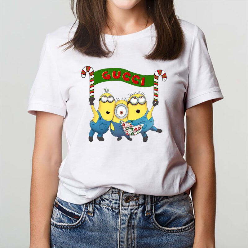 Minions Despicable Me Christmas Gucci Brand Unisex T Shirt Cotton Tee TAT6327 3