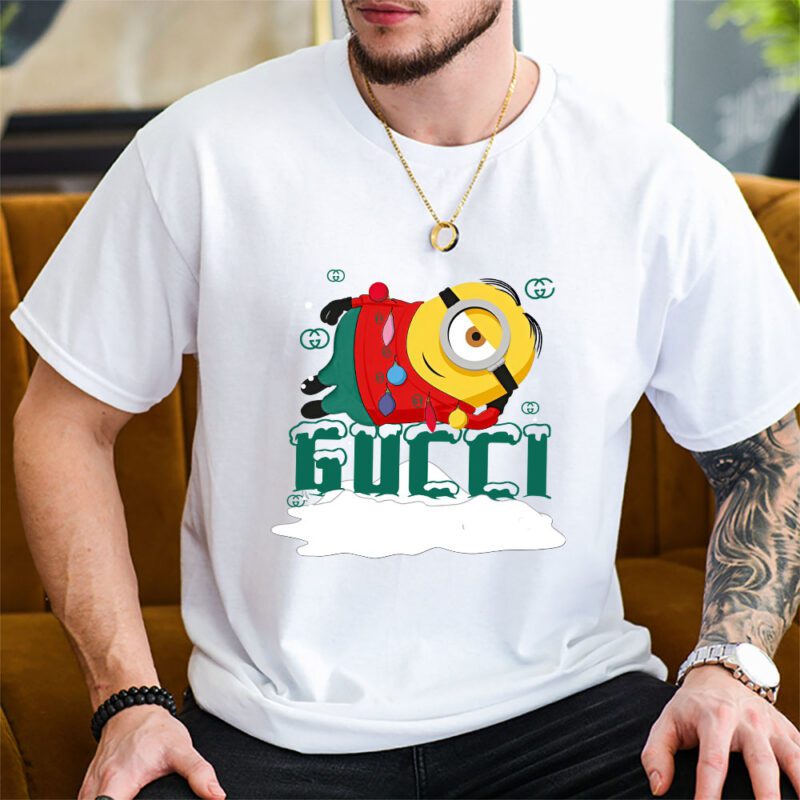 Minions Despicable Me Christmas Gucci Brand Unisex T Shirt Cotton Tee TAT6329 2