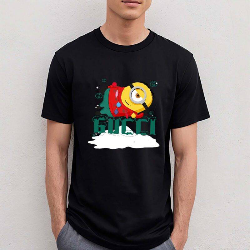 Minions Despicable Me Christmas Gucci Brand Unisex T Shirt Cotton Tee TAT6329 4
