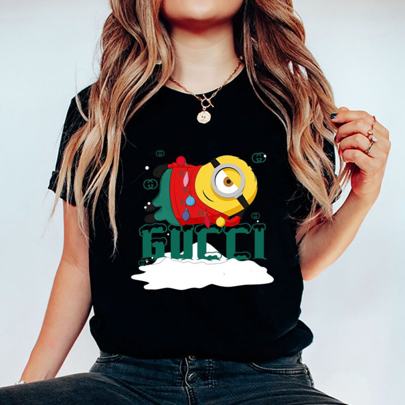Minions Despicable Me Christmas Gucci Brand Unisex T Shirt Cotton Tee TAT6329 5