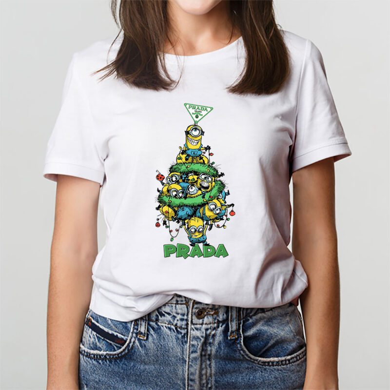 Minions Despicable Me Christmas Prada Brand Unisex T Shirt Cotton Tee TAT6334 3