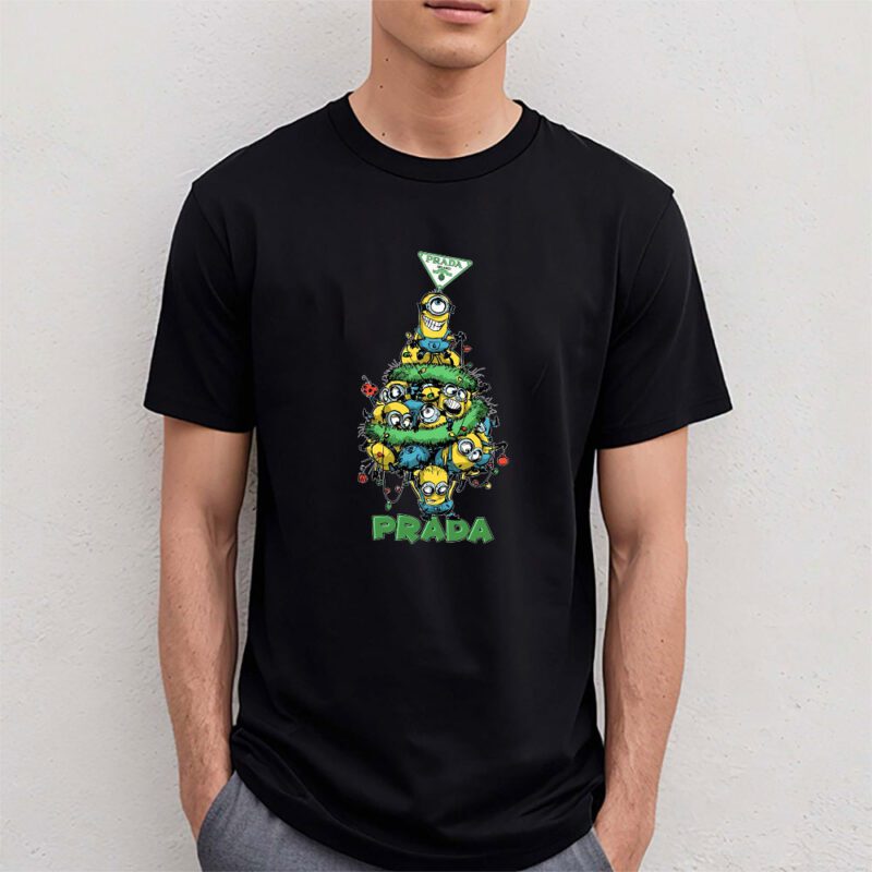Minions Despicable Me Christmas Prada Brand Unisex T Shirt Cotton Tee TAT6334 4