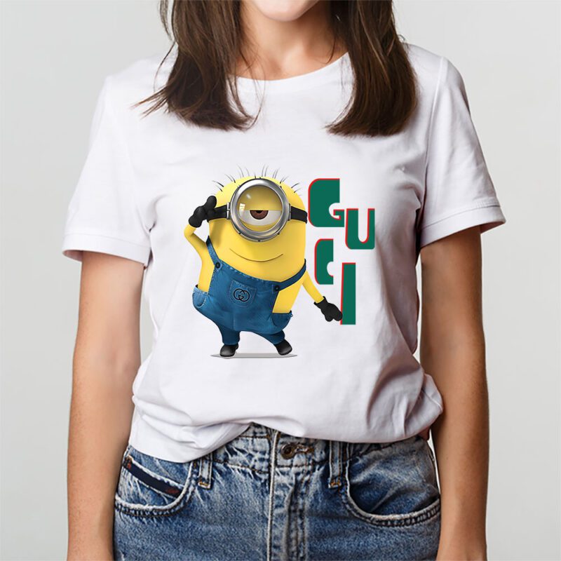 Minions Despicable Me Gucci Brand Unisex T Shirt Cotton Tee TAT6344 3