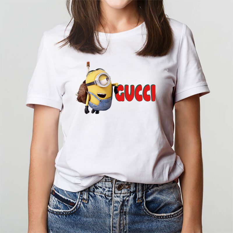 Minions Despicable Me Gucci Brand Unisex T Shirt Cotton Tee TAT6348 3