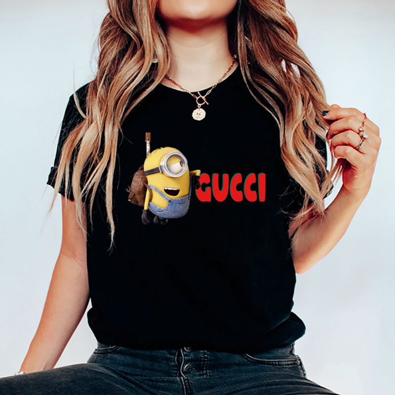 Minions Despicable Me Gucci Brand Unisex T Shirt Cotton Tee TAT6348 5