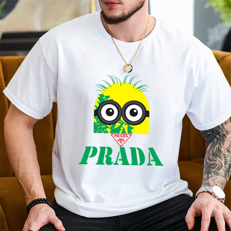 Minions Despicable Me Prada Brand Unisex T Shirt Cotton Tee TAT6361 2