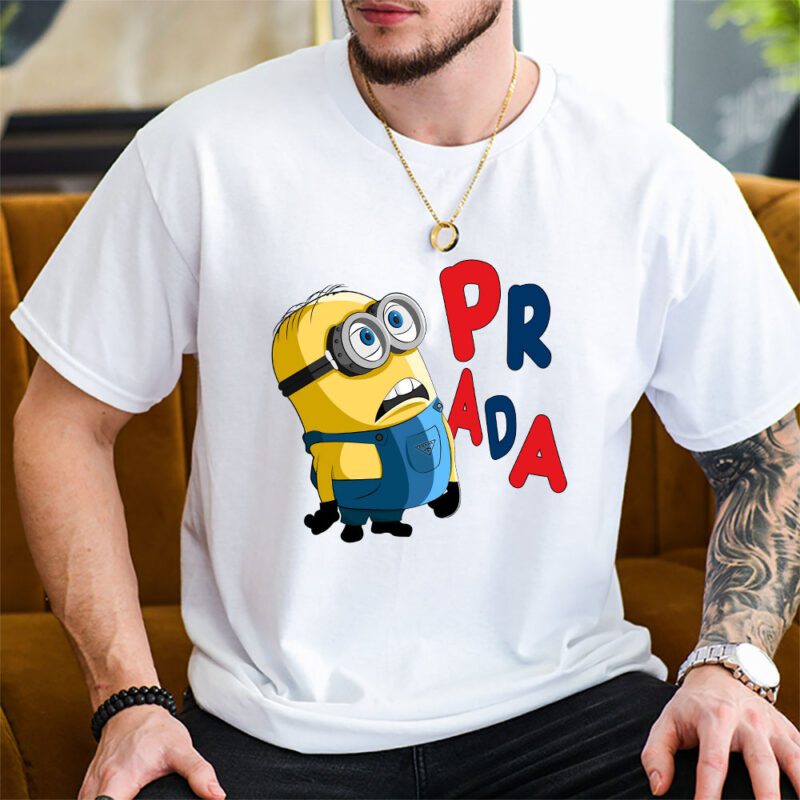 Minions Despicable Me Prada Brand Unisex T Shirt Cotton Tee TAT6363 1