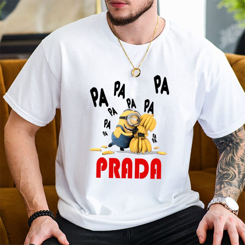 Minions Despicable Me Prada Brand Unisex T Shirt Cotton Tee TAT6364 2