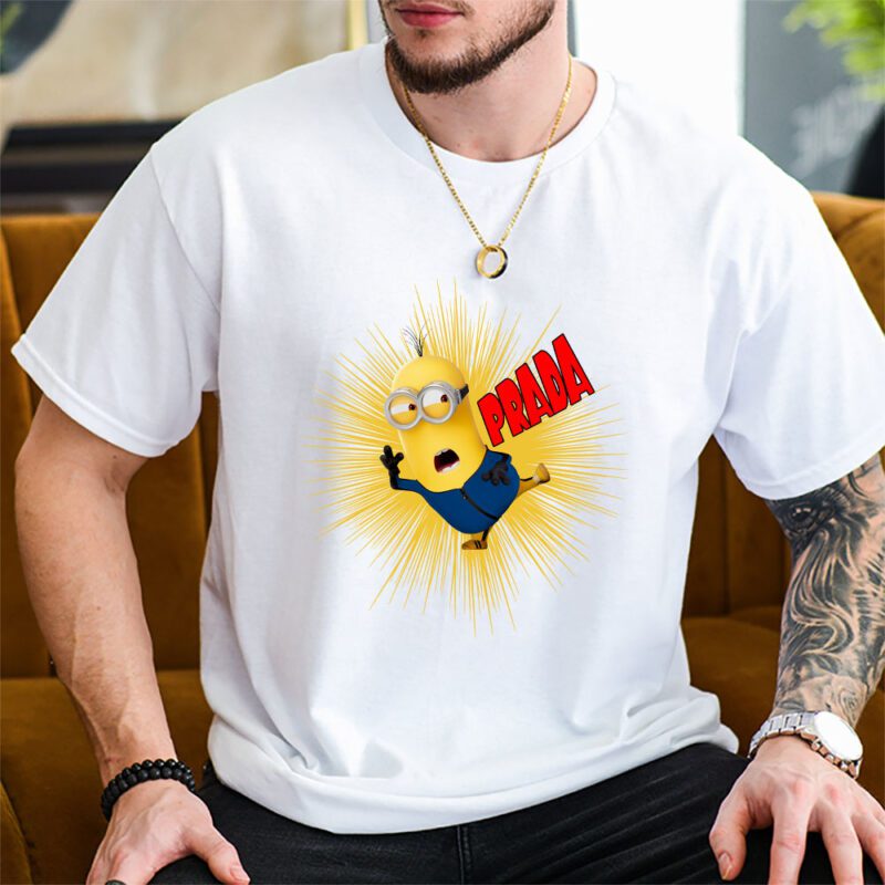 Minions Despicable Me Prada Brand Unisex T Shirt Cotton Tee TAT6366 2