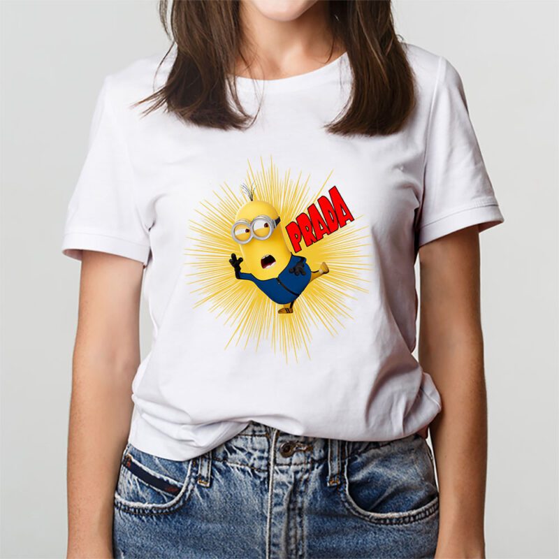 Minions Despicable Me Prada Brand Unisex T Shirt Cotton Tee TAT6366 3