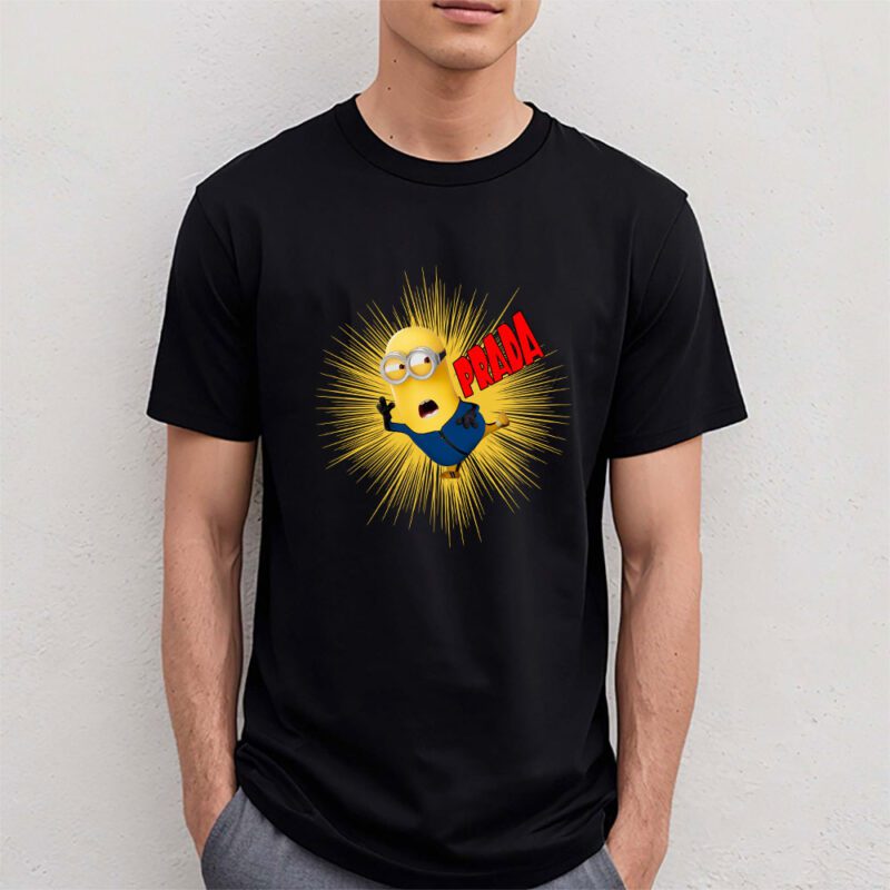 Minions Despicable Me Prada Brand Unisex T Shirt Cotton Tee TAT6366 4