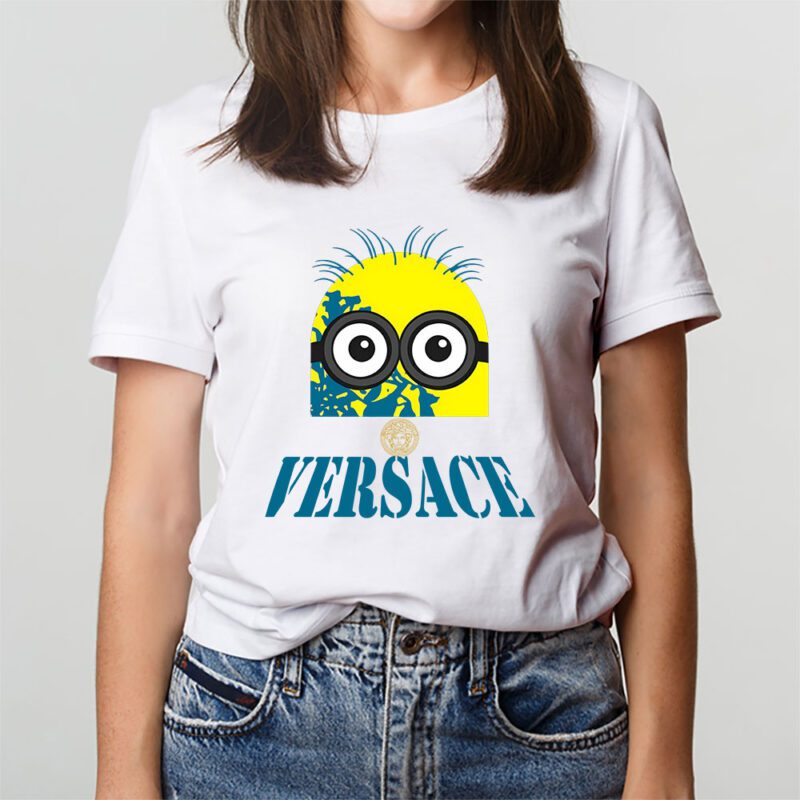 Minions Despicable Me Versace Brand Unisex T Shirt Cotton Tee TAT6368 3