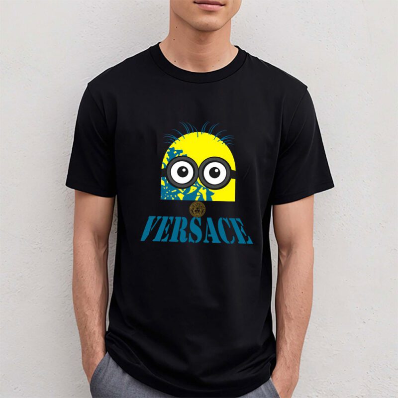 Minions Despicable Me Versace Brand Unisex T Shirt Cotton Tee TAT6368 4