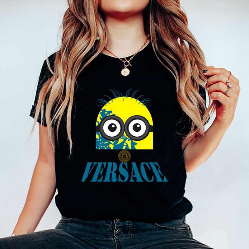Minions Despicable Me Versace Brand Unisex T Shirt Cotton Tee TAT6368 5