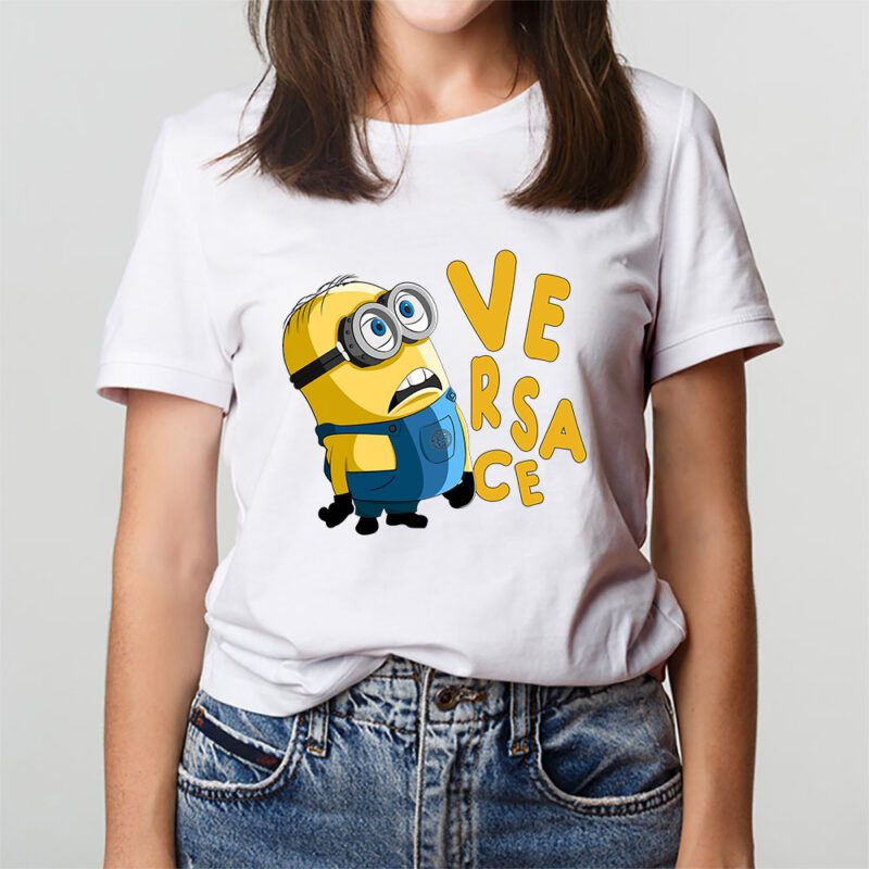 Minions Despicable Me Versace Brand Unisex T Shirt Cotton Tee TAT6370 2