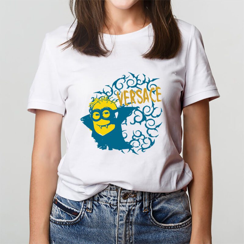 Minions Despicable Me Versace Brand Unisex T Shirt Cotton Tee TAT6371 3
