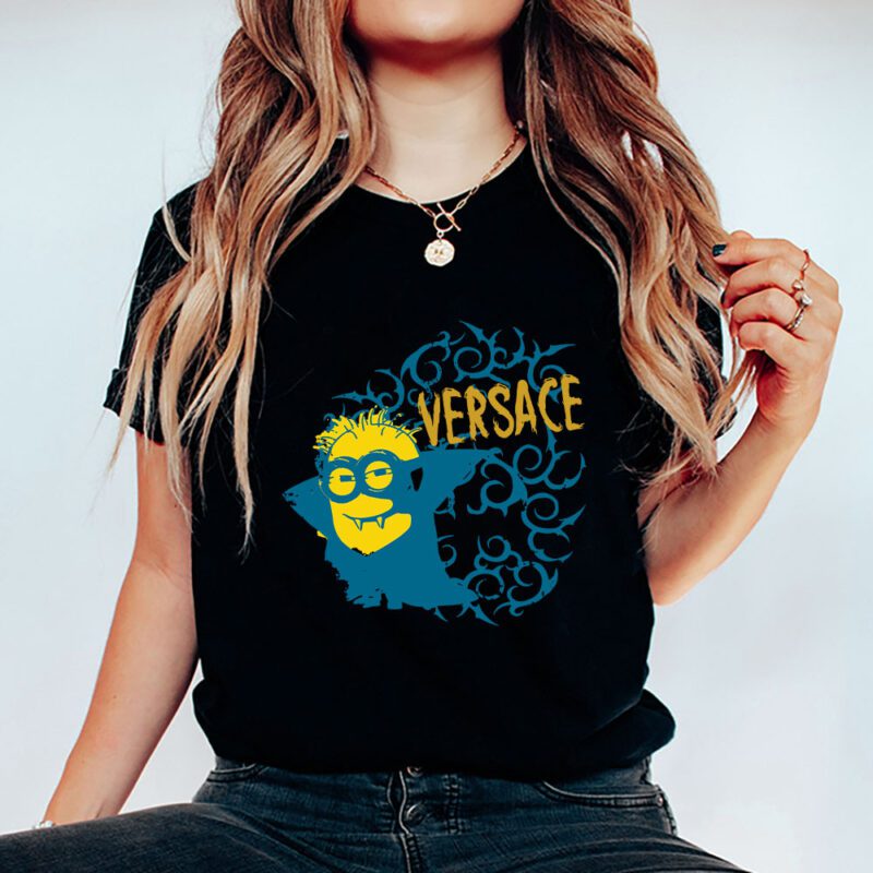 Minions Despicable Me Versace Brand Unisex T Shirt Cotton Tee TAT6371 5