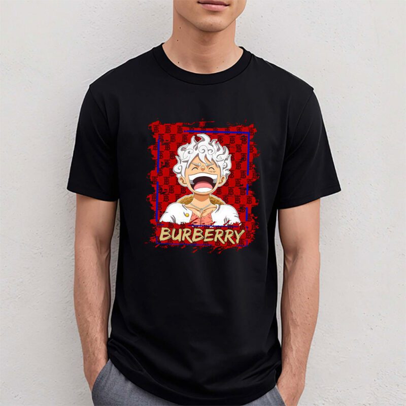 Monkey D Luffy Gear One Piece Burberry Brand Unisex T Shirt Cotton Tee TAT6554 4