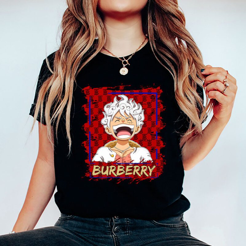 Monkey D Luffy Gear One Piece Burberry Brand Unisex T Shirt Cotton Tee TAT6554 5