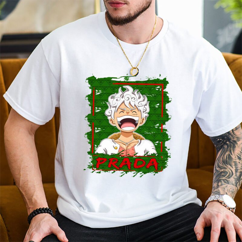 Monkey D Luffy Gear One Piece Prada Brand Unisex T Shirt Cotton Tee TAT6557 2