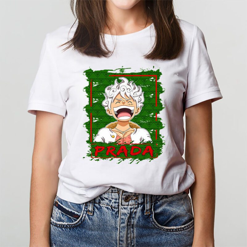 Monkey D Luffy Gear One Piece Prada Brand Unisex T Shirt Cotton Tee TAT6557 3