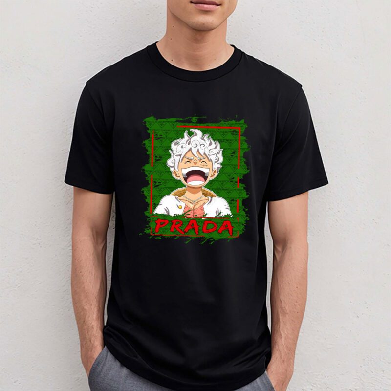 Monkey D Luffy Gear One Piece Prada Brand Unisex T Shirt Cotton Tee TAT6557 4