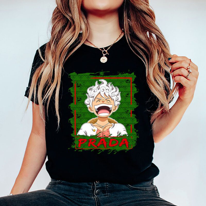 Monkey D Luffy Gear One Piece Prada Brand Unisex T Shirt Cotton Tee TAT6557 5
