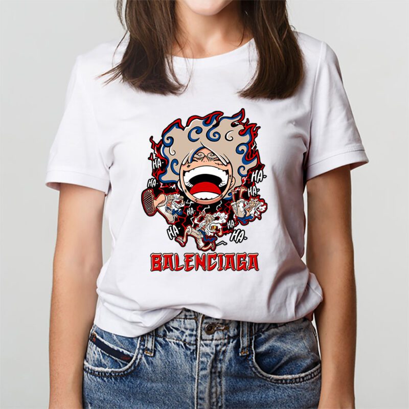 Monkey D Luffy One Piece Balenciaga Brand Unisex T Shirt Cotton Tee TAT6560 3