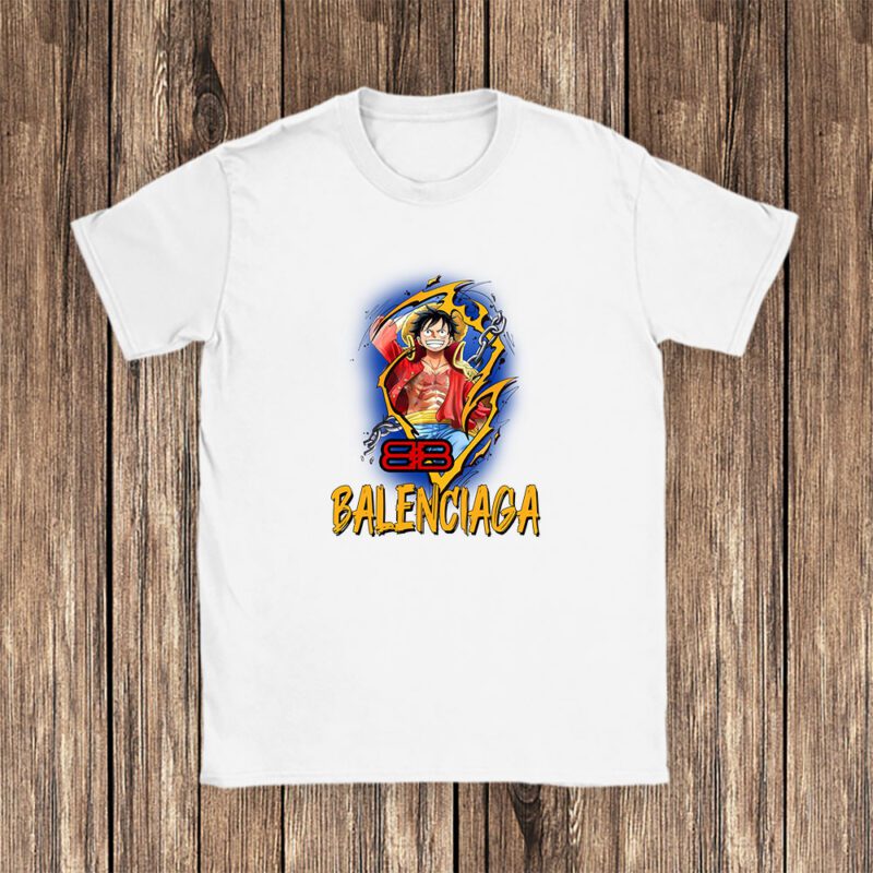 Monkey D Luffy One Piece Balenciaga Unisex T Shirt Cotton Tee TAT7044 1