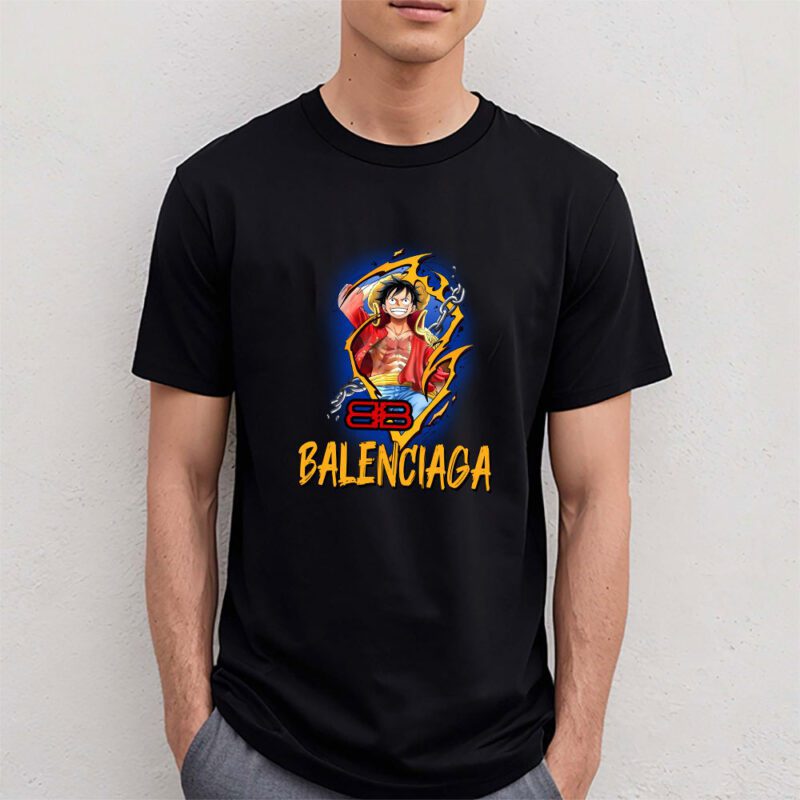 Monkey D Luffy One Piece Balenciaga Unisex T Shirt Cotton Tee TAT7044 4