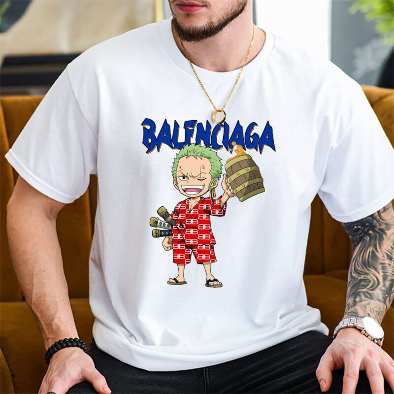 Monkey D Luffy One Piece Balenciaga Unisex T Shirt Cotton Tee TAT7046 2