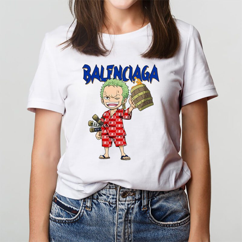 Monkey D Luffy One Piece Balenciaga Unisex T Shirt Cotton Tee TAT7046 3
