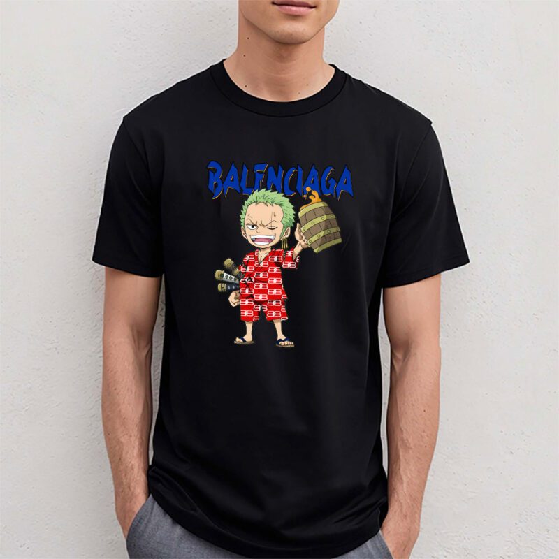 Monkey D Luffy One Piece Balenciaga Unisex T Shirt Cotton Tee TAT7046 4