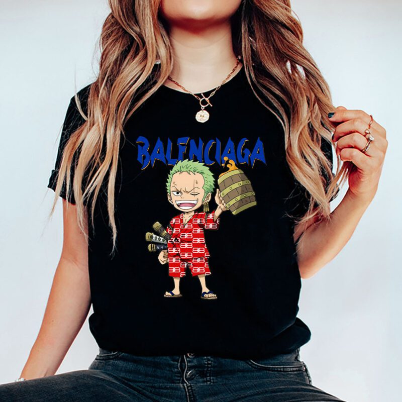 Monkey D Luffy One Piece Balenciaga Unisex T Shirt Cotton Tee TAT7046 5