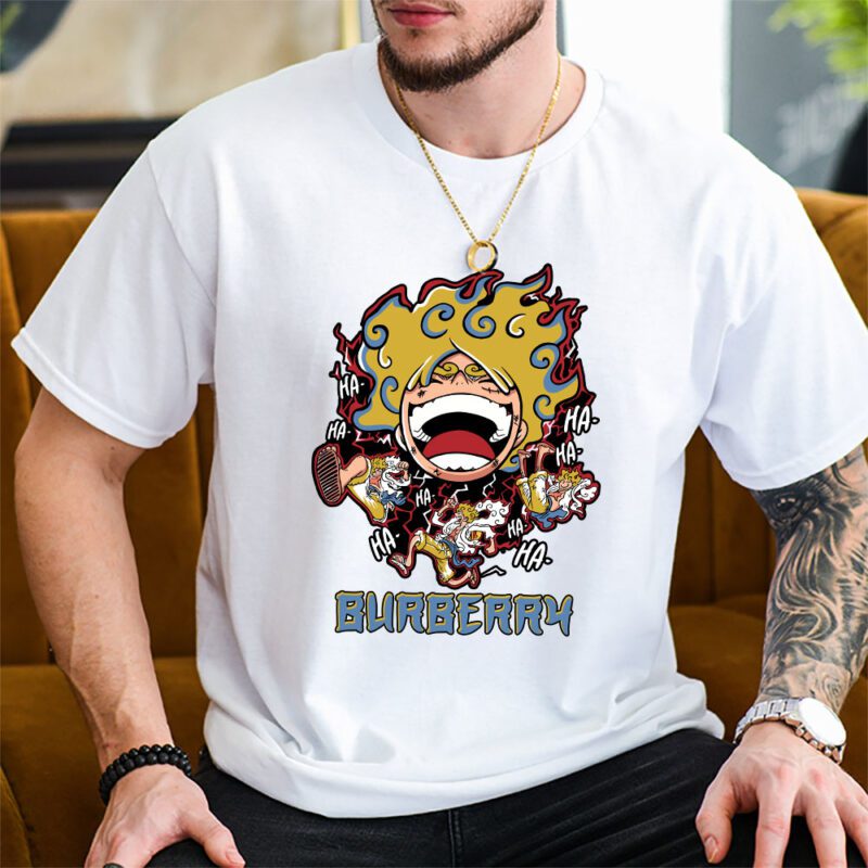 Monkey D Luffy One Piece Burberry Brand Unisex T Shirt Cotton Tee TAT6559 2