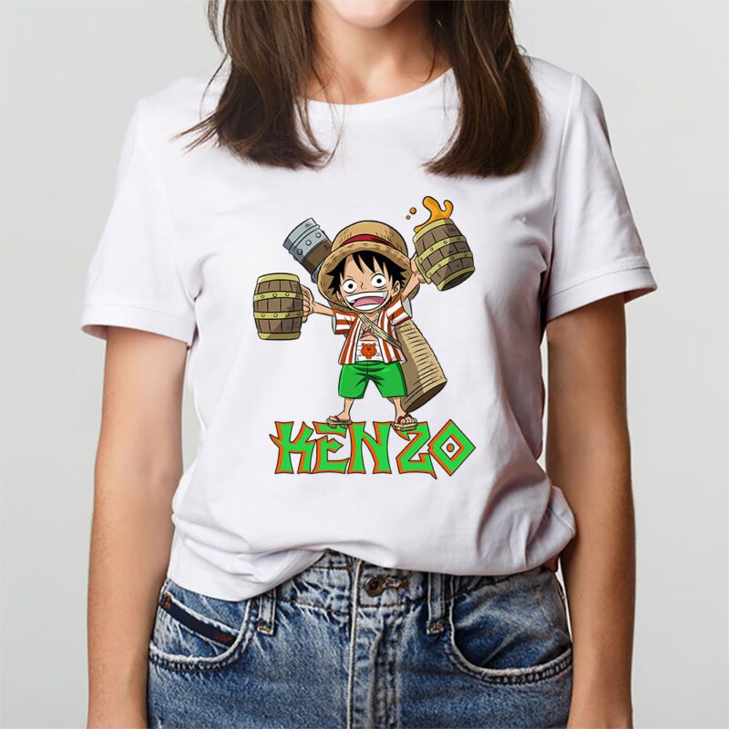 Monkey D Luffy One Piece Kenzo Unisex T Shirt Cotton Tee TAT7051 3