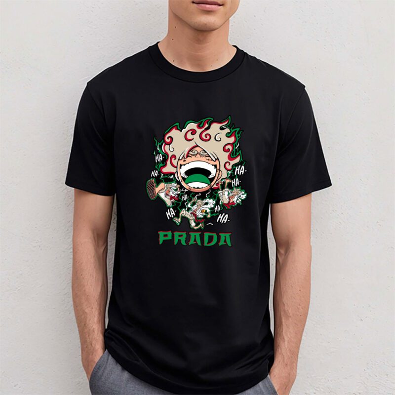 Monkey D Luffy One Piece Prada Brand Unisex T Shirt Cotton Tee TAT6566 4
