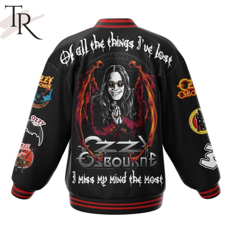 Ozzy Osbourne Of All The Things Ive Lost I Miss My Mind The Most Baseball Jacket TBJ1095 2