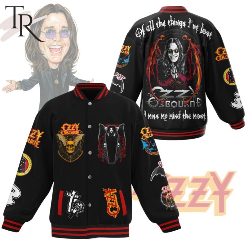 Ozzy Osbourne Of All The Things I've Lost I Miss My Mind The Most Baseball Jacket TBJ1095