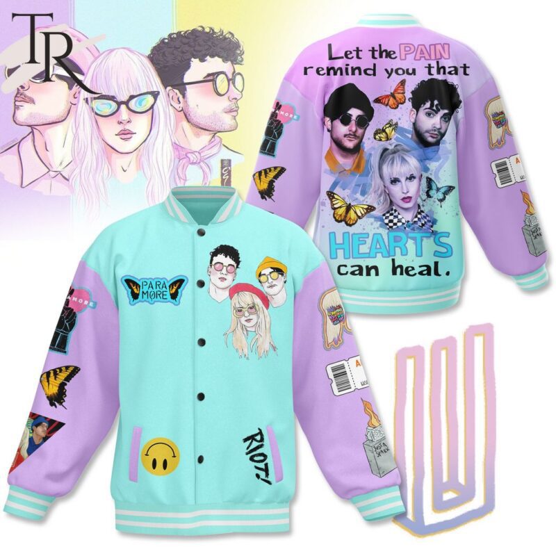 Paramore Let The Pain Remind You That Hearts Can Heal Baseball Jacket TBJ1098