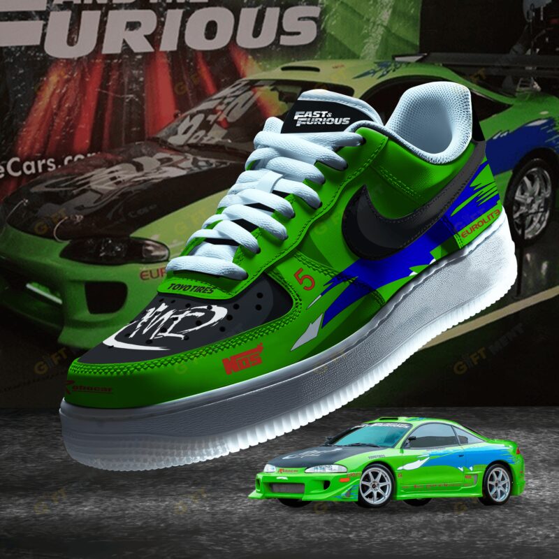 Paul Walker's Fast & Furious Mitsubishi Eclipse AF1 Sneaker Air Force 1 Limited Shoes GFA1011