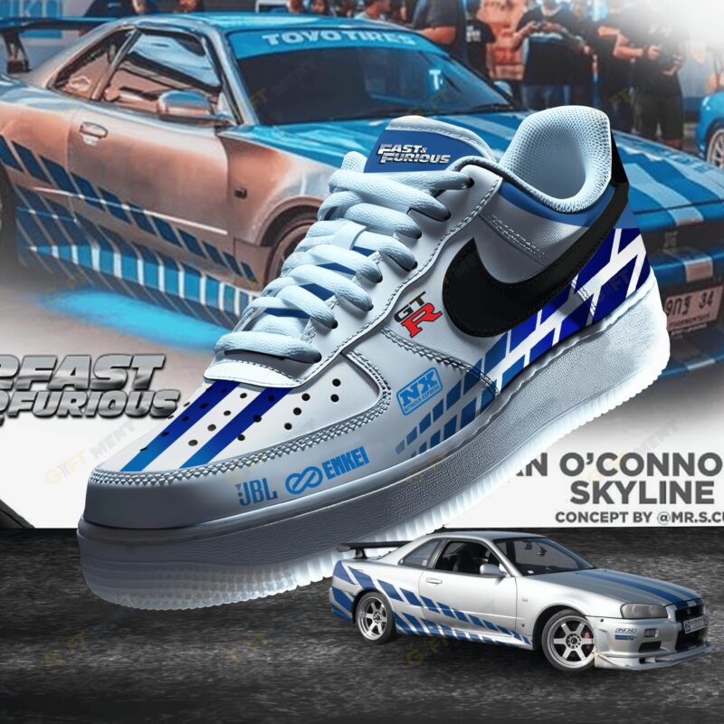 Paul Walker's Fast & Furious Skyline AF1 Sneaker Air Force 1 Limited Shoes GFA1010