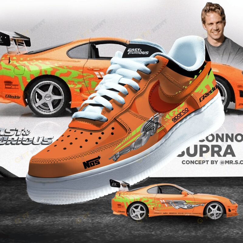 Paul Walker's Fast & Furious Toyota Supra AF1 Sneaker Air Force 1 Limited Shoes GFA1009