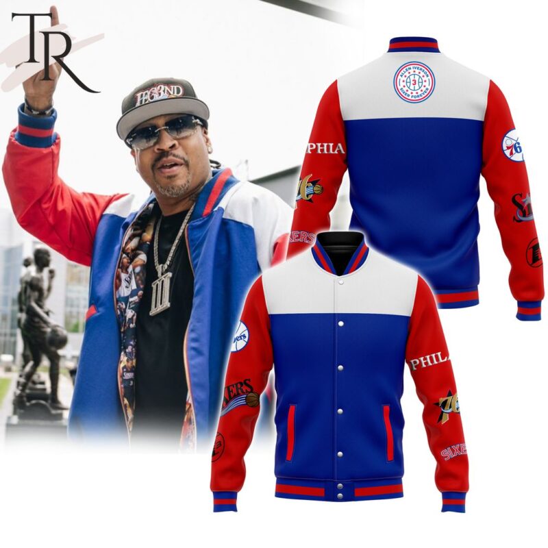 Philadelphia 76ers Allen Iverson Baseball Jacket TBJ1132