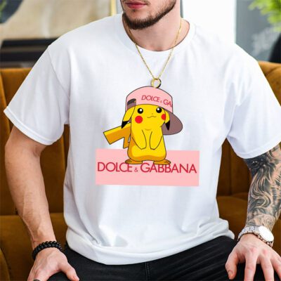 Pikachu Dolce Gabbana Unisex T Shirt Cotton Tee TAT14342 2